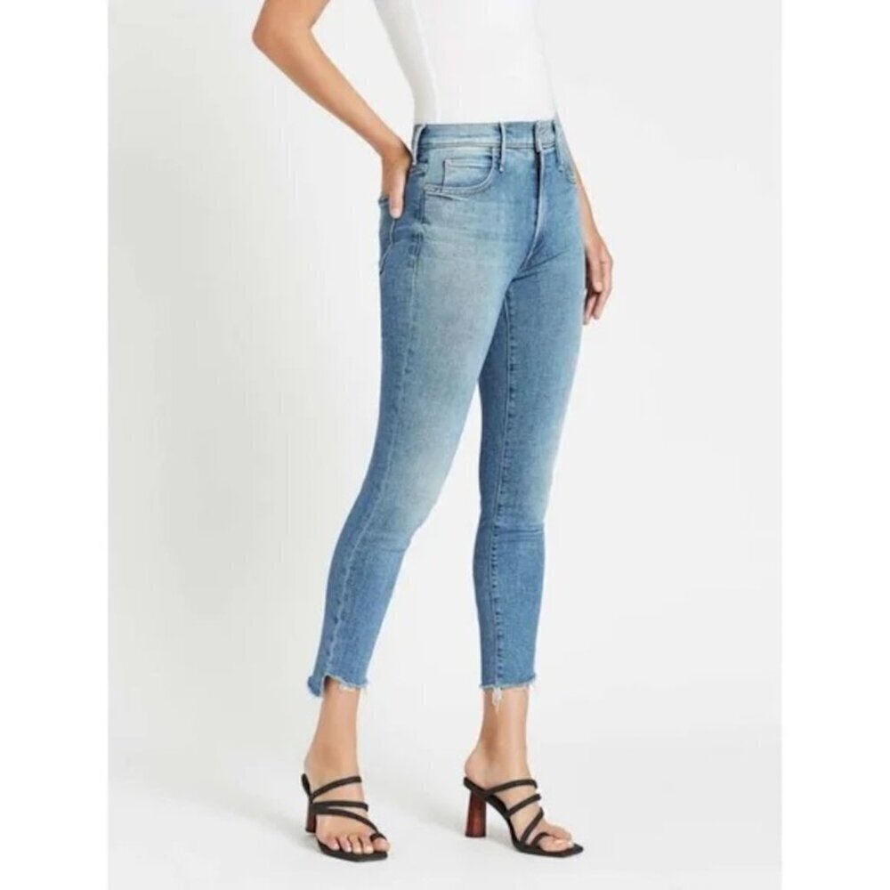 MOTHER Stunner Zip Ankle Step Fray Jeans in Camp Expert $253 #46 Size 24 - Picture 2 of 8